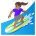 woman surfing, medium skin tone